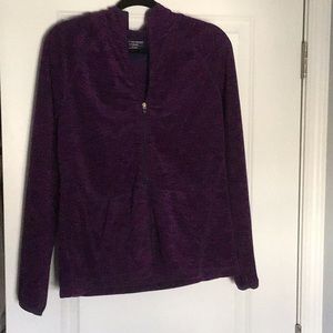 Tek gear zip up hoodie size large purple print